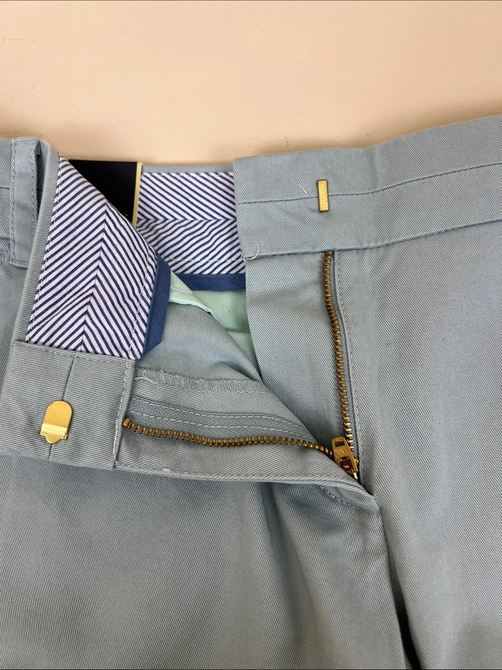 NWT J Crew 100% Cotton Chino Shorts Light Blue Size 10